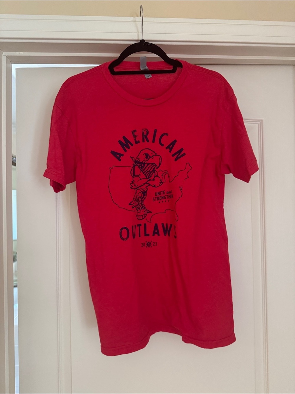 Medium- Red Team USA American Outlaws Red Graphic Men's T‑Shirt